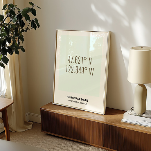 Where We Had Our First Date Poster - Coordinates 8
