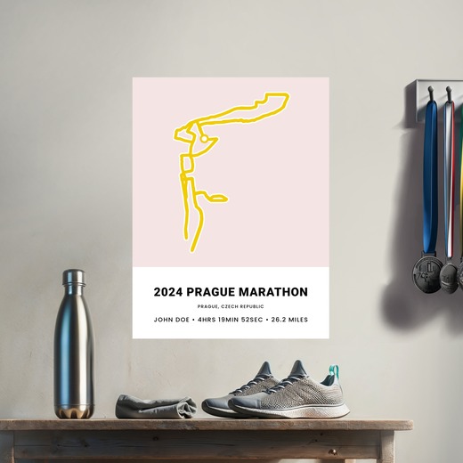 Minimalist 2025 Prague Marathon Poster - Route Map 8