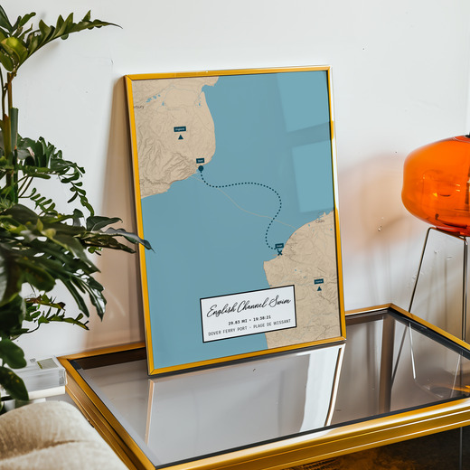 English Channel Swim Poster - Route Map 11