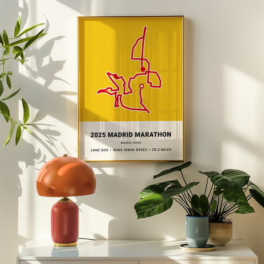 Minimalist 2025 Madrid Marathon Poster - Route Map 8