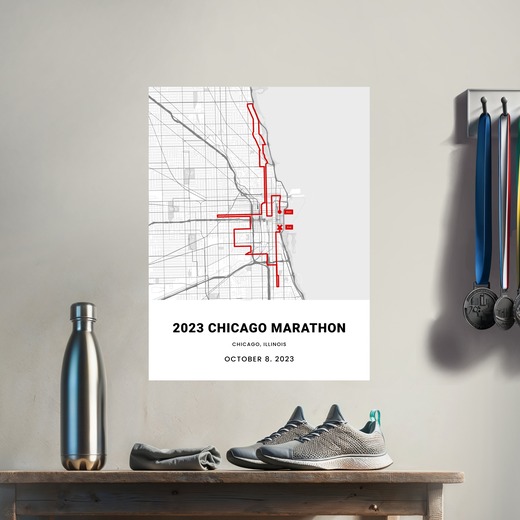 2023 Chicago Marathon Poster - Route Map 8