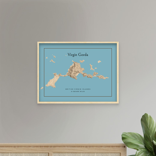 Island of Virgin Gorda Map Poster 8