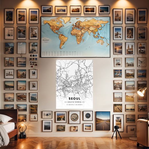 Seoul in Light Poster - Street Map 8