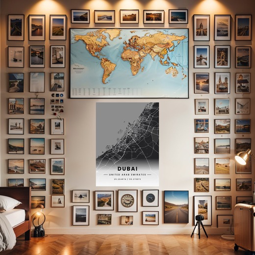 Dubai in Dark Poster - Street Map 8