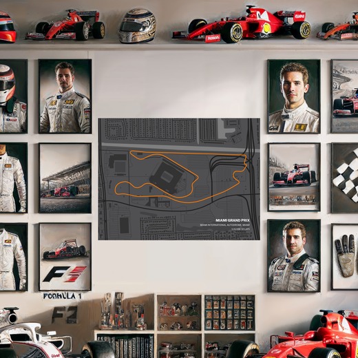 Miami Grand Prix Poster - Track Map 8