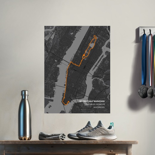 My First Half Marathon Poster - Route Map 8