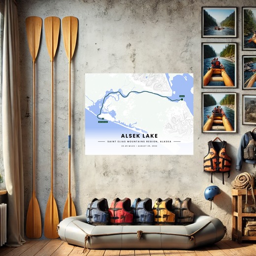 Our Rafting Trip to the Alsek River Poster - Route Map 8