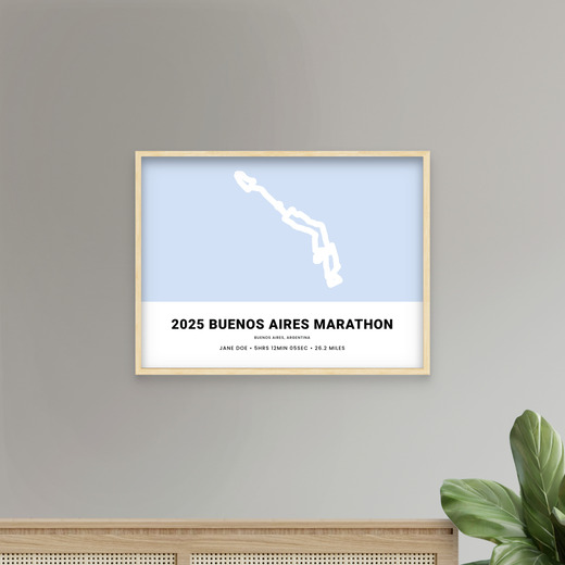Minimalis 2025 Buenos Aires Marathon Poster - Route Map 8
