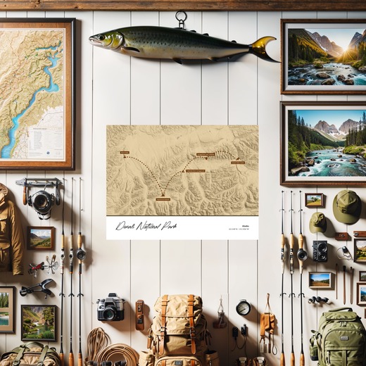 Our Trip to Denali National Park Poster - Topo Map 8