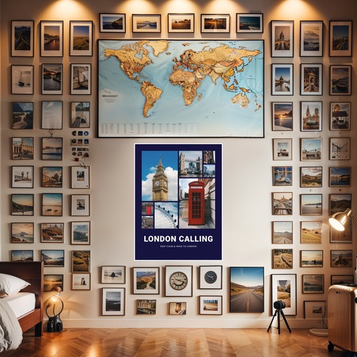 London Trip Poster - Photo Collage Print 8