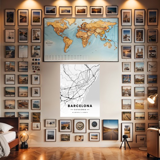 Barcelona in Light Poster - Street Map 8