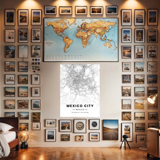 Mexico City in Light Poster - Street Map 8