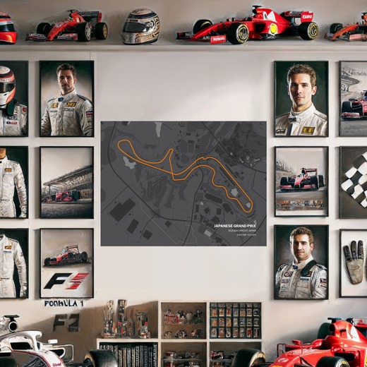 Japanese Grand Prix Poster - Track Map 8