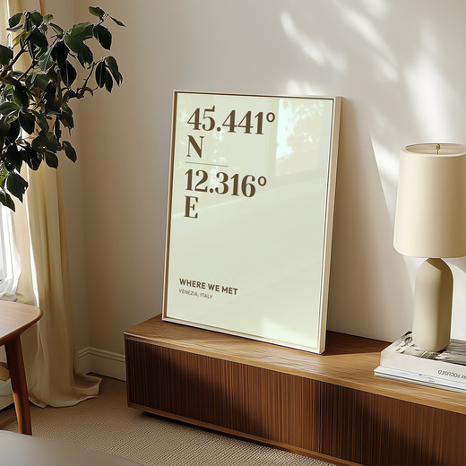 Where We Met Poster - Classic Coordinates 8