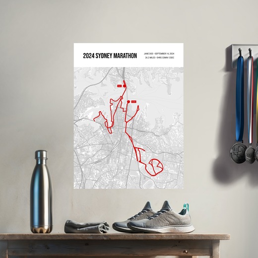 2024 Sydney Marathon Poster - Route Map 8