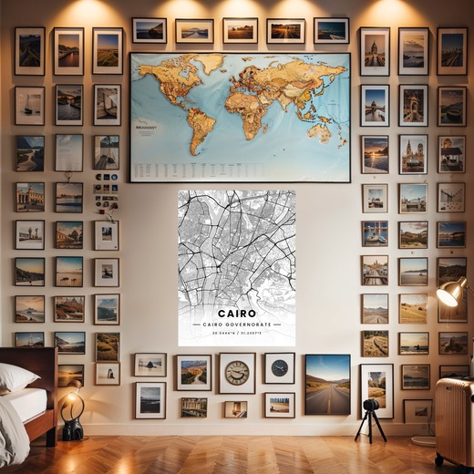 Cairo in Light Poster - Street Map 8