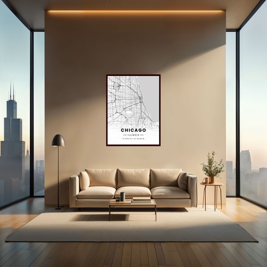 Chicago in Light Poster - Street Map 9