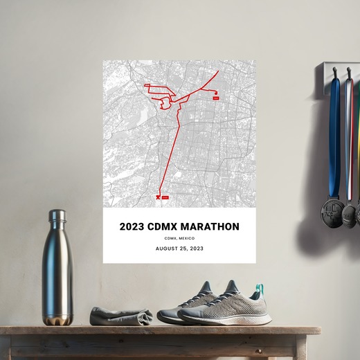 2023 Mexico City Marathon Poster - Route Map 8