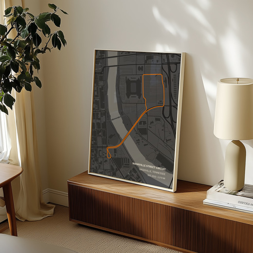 Nashville Street Circuit Poster - Track Map 8