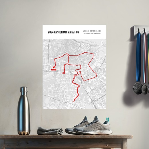 2024 Amsterdam Marathon Poster - Route Map 8
