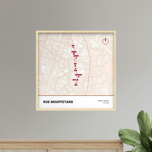Rue Mouffetard Poster - Street Map 7