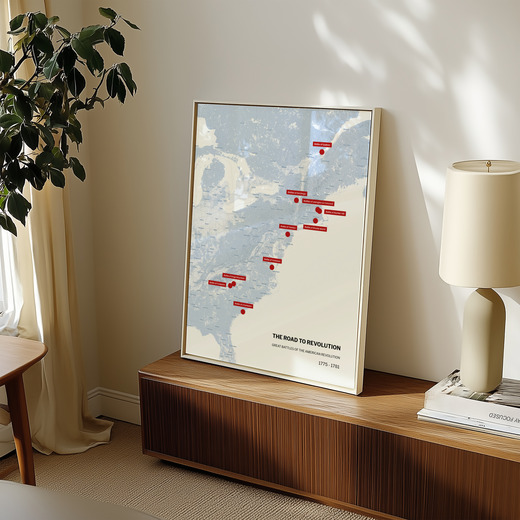 American Revolution Battle Map Poster - Terrain Map 7