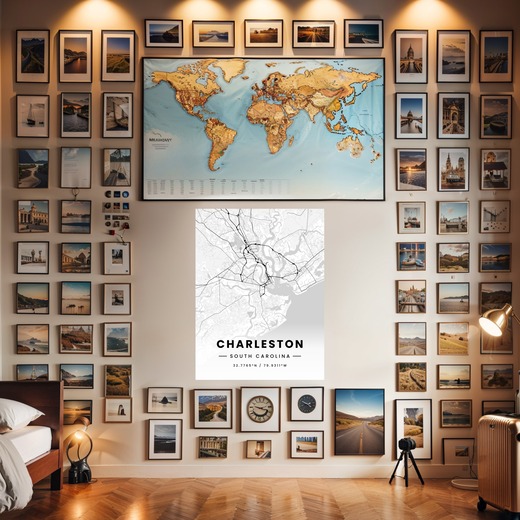 Charleston in Light Poster - Street Map 7