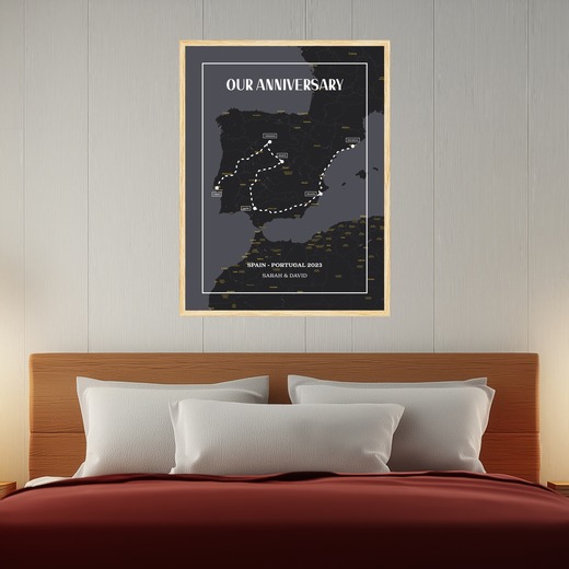 Our Anniversary Trip Poster for Him - Route Map 7