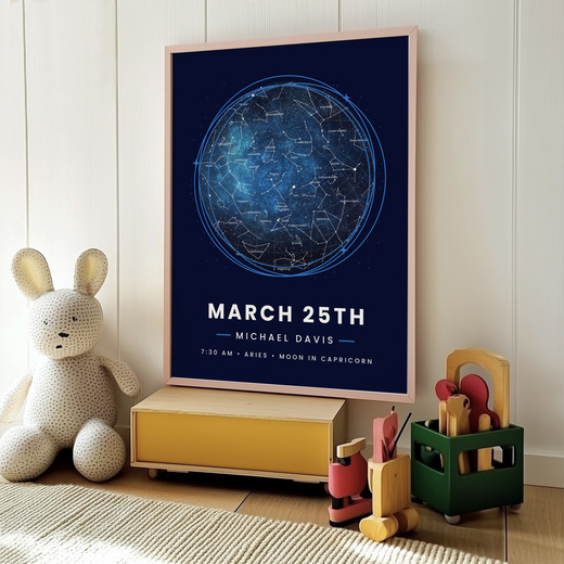 The Day you Were Born Poster - Starry - Celestial Map 7