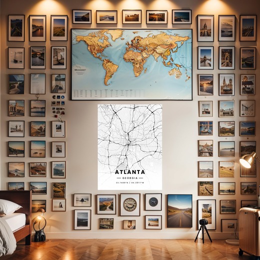 Atlanta in Light Poster - Street Map 7