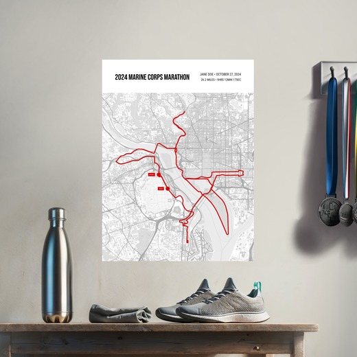 2024 Marine Corps Marathon Poster - Route Map 7