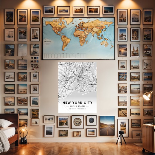 New York City in Light Poster - Street Map 7