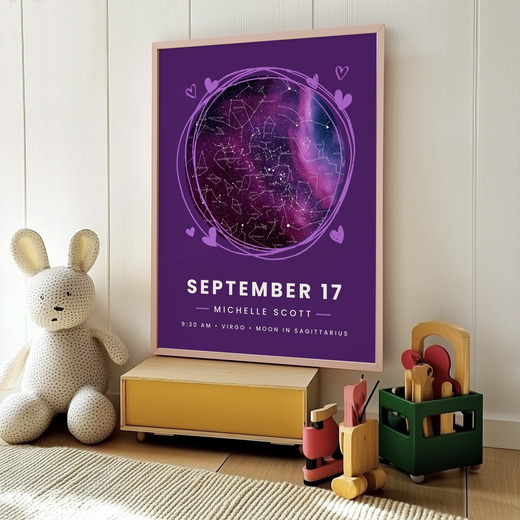 The Day you Were Born Poster - Nebula - Celestial Map 7