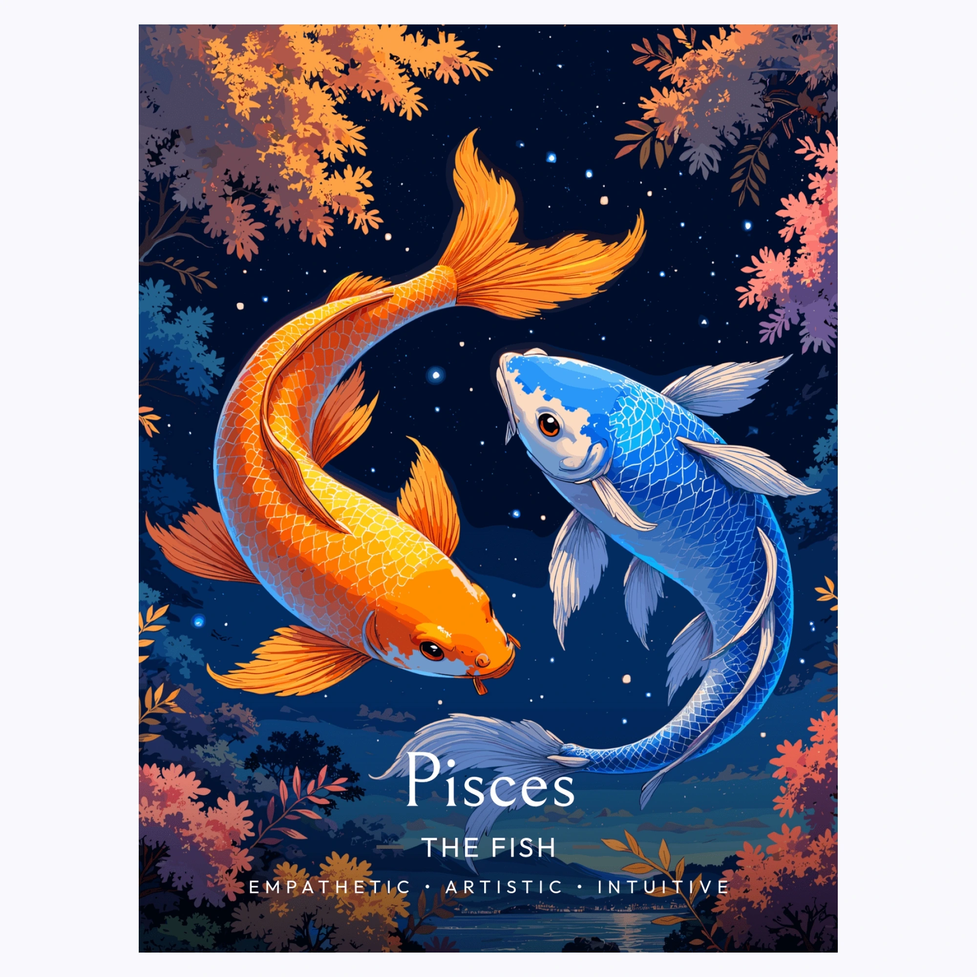 Pisces in Enchanted Surrealism Print - Custom Zodiac Sign Poster