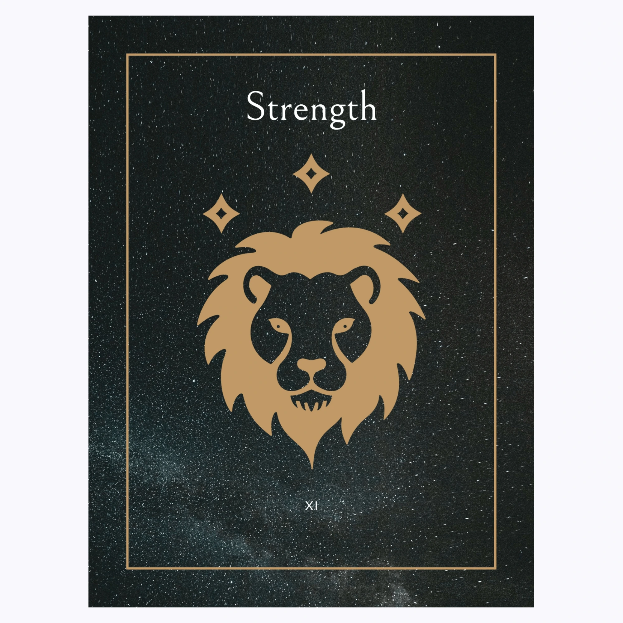 Strength in Block Print - Custom Tarot Card Poster - Custom Design